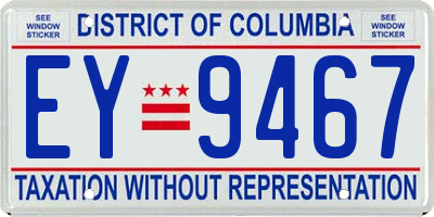 DC license plate EY9467