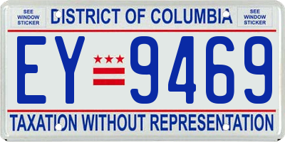 DC license plate EY9469