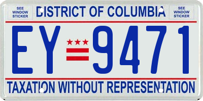 DC license plate EY9471