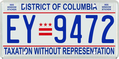 DC license plate EY9472