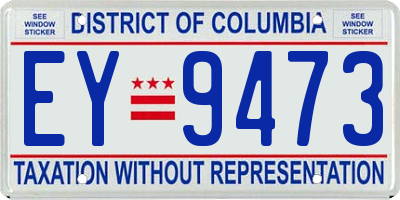 DC license plate EY9473