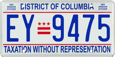 DC license plate EY9475