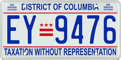 DC license plate EY9476