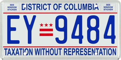 DC license plate EY9484