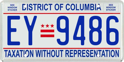 DC license plate EY9486