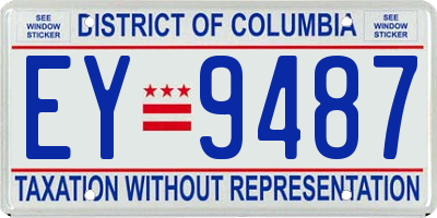 DC license plate EY9487