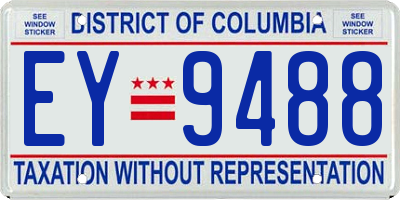 DC license plate EY9488