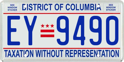 DC license plate EY9490