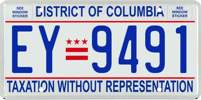 DC license plate EY9491