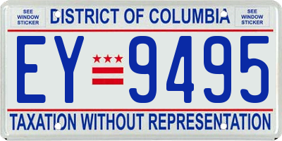 DC license plate EY9495