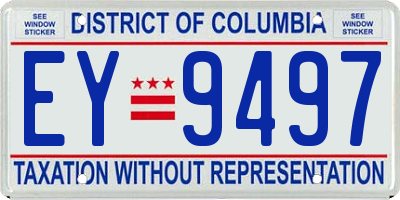 DC license plate EY9497