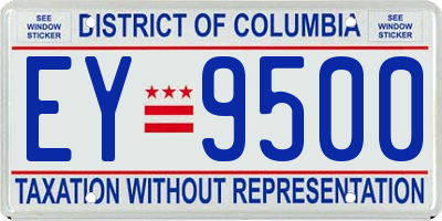 DC license plate EY9500