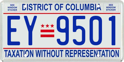 DC license plate EY9501