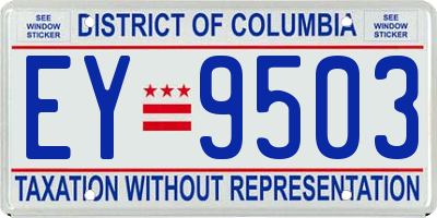 DC license plate EY9503