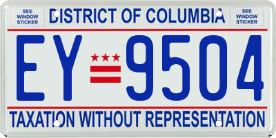 DC license plate EY9504