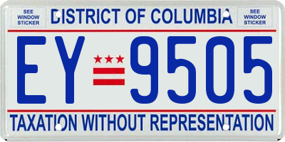 DC license plate EY9505