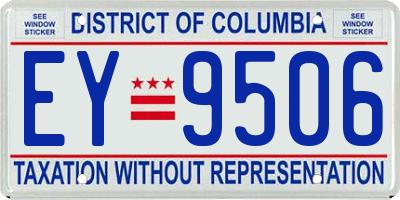 DC license plate EY9506