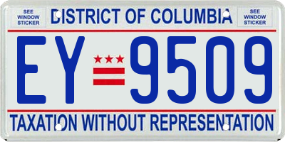 DC license plate EY9509