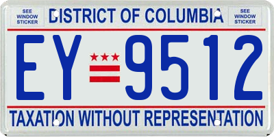 DC license plate EY9512