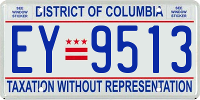 DC license plate EY9513