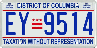 DC license plate EY9514