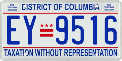 DC license plate EY9516