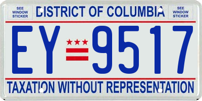 DC license plate EY9517