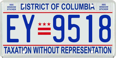 DC license plate EY9518