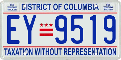 DC license plate EY9519