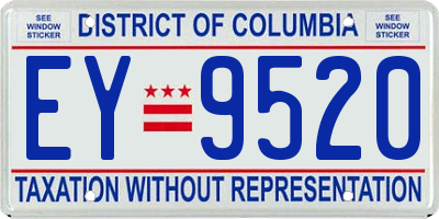 DC license plate EY9520