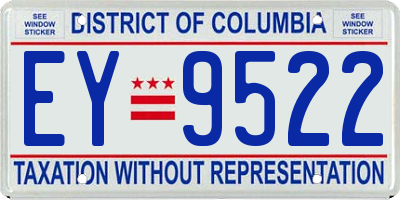 DC license plate EY9522