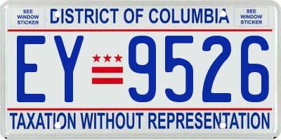 DC license plate EY9526