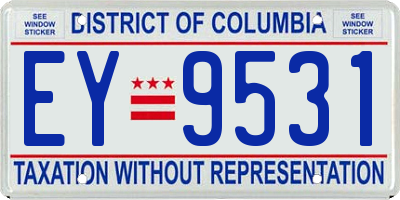 DC license plate EY9531