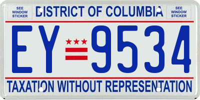 DC license plate EY9534