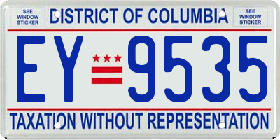 DC license plate EY9535