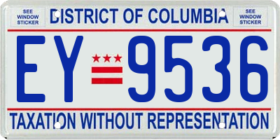 DC license plate EY9536