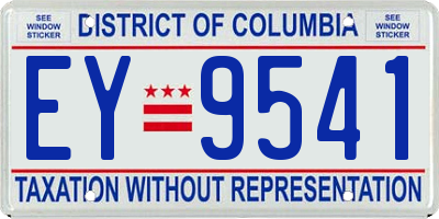 DC license plate EY9541