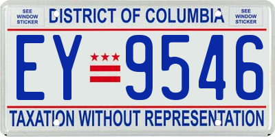 DC license plate EY9546