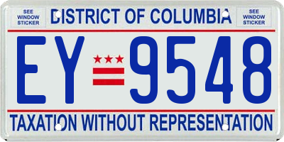 DC license plate EY9548