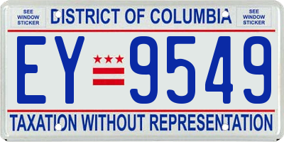 DC license plate EY9549