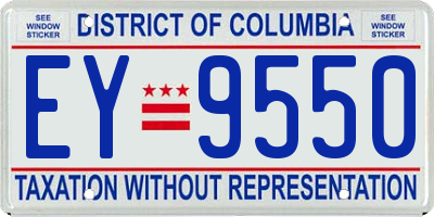 DC license plate EY9550