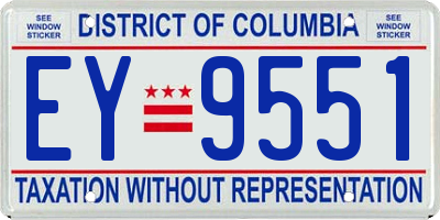 DC license plate EY9551