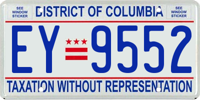 DC license plate EY9552