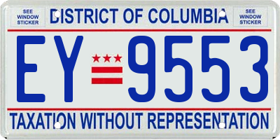 DC license plate EY9553