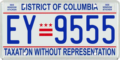 DC license plate EY9555