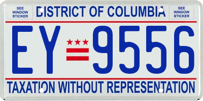 DC license plate EY9556