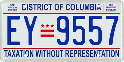 DC license plate EY9557