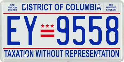 DC license plate EY9558