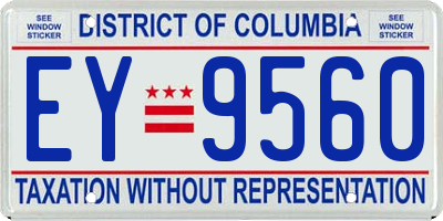 DC license plate EY9560