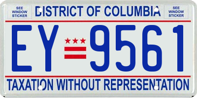 DC license plate EY9561